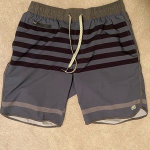 Vuori Mens Banks Shorts Stripe Blue Black Medium